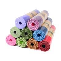 Wholesale High Quality Folding Non Slip Printed Foldable Travel Eco Friendly Recycled Gym TPE Yoga Mat