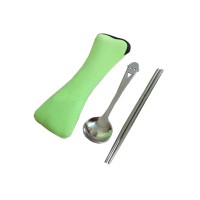 Travelling Camping Stainless Steel Chopsticks Spoon With Neoprene Bag